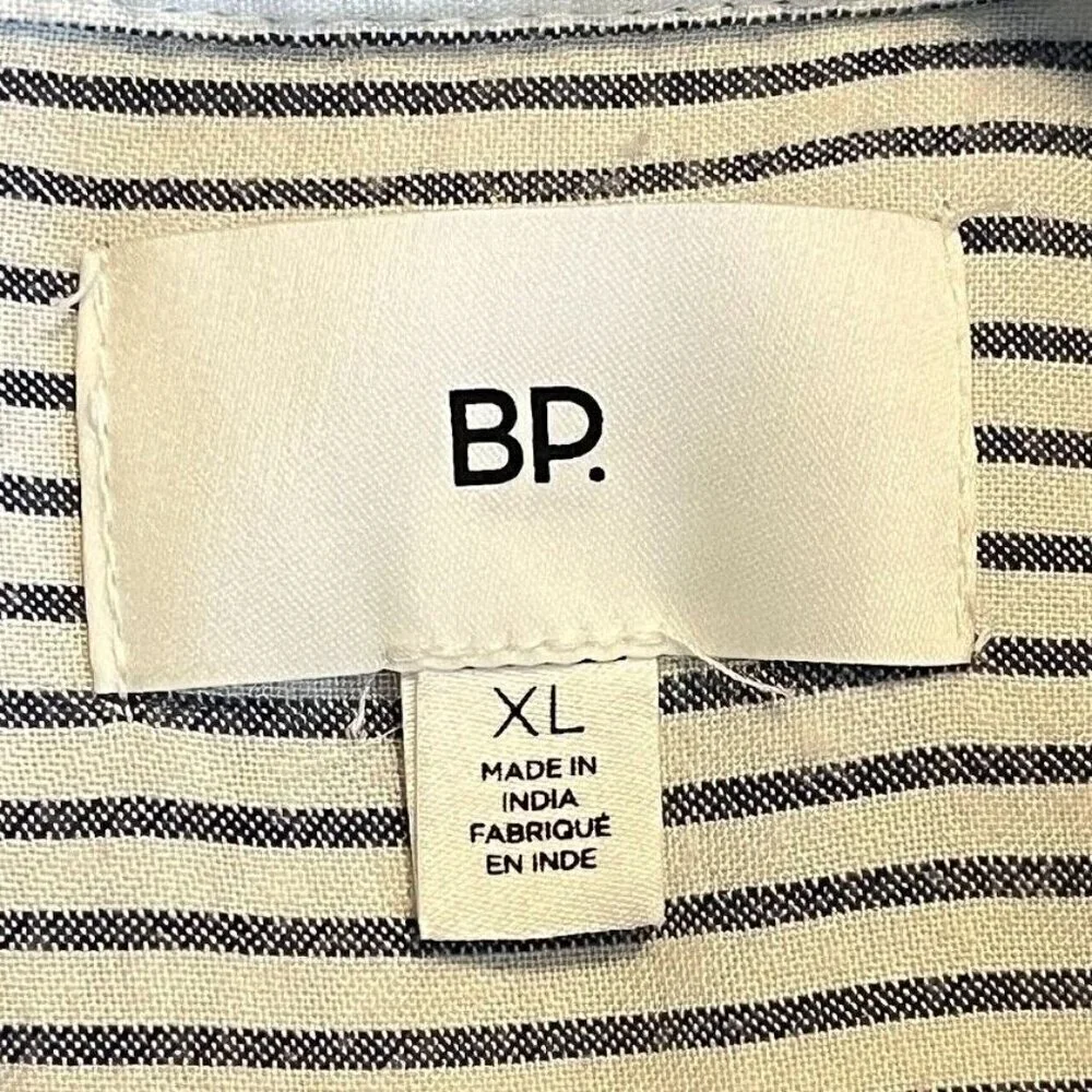BP Stripe Button Down Shirt Lightweight Boho Soft Retro Academia Grandma Chic XL